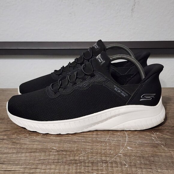 Skechers Slip-Ins Bobs Sport Squad Chaos Women's Hands Free Shoes Size 9.5 Black - Picture 1 of 9